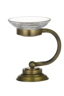 Boheme Murano Мыльница со стеклянной чашей, настольная, цвет: bronze 10910-BR