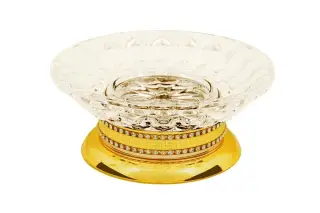 Boheme Imperiale Мыльница со стеклянной чашей, настольная, цвет: gold 10411