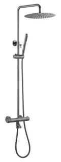Boheme Uno Душевая стойка: термостат, ручной душ, верхний душ 30 см, цвет: shine gun metall 468-T-SGM