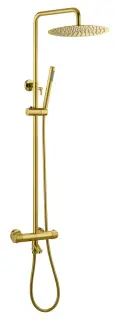 Boheme Uno Душевая стойка: термостат, ручной душ, шланг, верхний душ 30 см, цвет: matt gold 468-T-MG