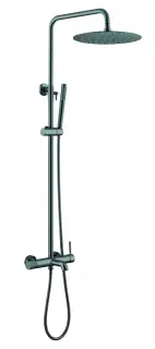 Boheme Uno Душевая стойка: смеситель, ручной душ, верхний душ 30 см, цвет: shine gun metall 468-SGM