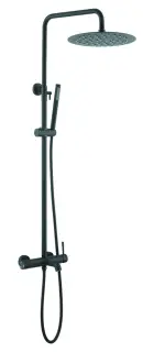 Boheme Uno Душевая стойка: смеситель, ручной душ, шланг, верхний душ 30 см, цвет: black 468-B