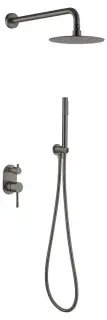 Boheme Uno Душевой комплект встраиваемый - смеситель, верхний, ручной душ, шланг, цвет: gun metall 464-GM