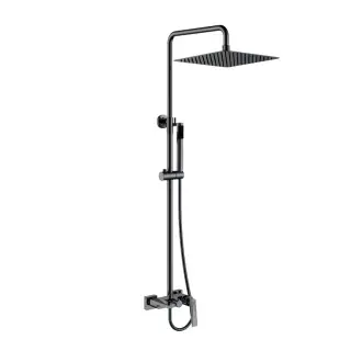 Boheme Venturo Душевая стойка: смеситель, излив, ручной душ, верхний душ, цвет: shine gun metall 378-SGM