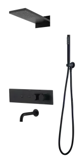Boheme Fusion Душевой комплект встраиваемый - верхний, ручной душ, термостат, 3 потреб., цвет: black 131-2-B