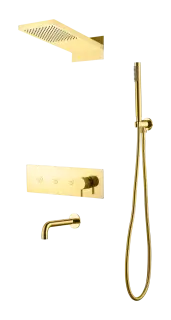 Boheme Fusion Душевой комплект встраиваемый - смеситель, верхний, ручной душ, излив, цвет: gold 130-2-G