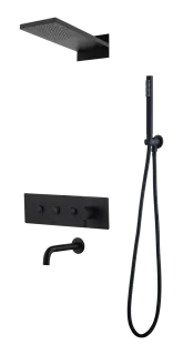 Boheme Fusion Душевой комплект встраиваемый - смеситель, верхний, ручной душ, излив, цвет: black 130-2-B