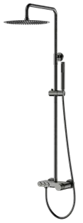 Boheme Stick Touch Душевая стойка: смеситель, ручной душ, шланг, верхний душ, цвет: gun metall 128-GM.2