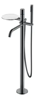 Boheme Stick Diamond Смеситель напольный с душевым набором - руч. душ, шланг, цвет: shine gun metall 129-SGM