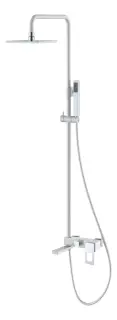 Boheme Q Душевая стойка: смес., ручной душ 1 вид струи, шланг, верх. душ 20 см, цвет: white/chrome 148-WCR