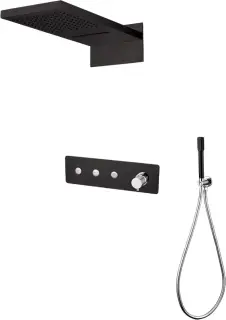Boheme Fusion Душевой комплект встр. - смеситель, верхний, ручной душ, без излива, цвет:black/chrome 130-BCR