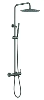 Boheme Uno Душевая стойка: смеситель, ручной душ, шланг, верхний душ 30 см, цвет: gun metall 468-GM