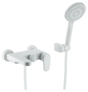 Boheme Spectre Смеситель для ванны с душевым комплектом: ручной душ, излив 19 см, цвет: matt white 453-MW