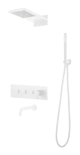 Boheme Fusion Душевой комплект встраиваемый - смеситель, верхний, ручной душ, цвет: matt white 130-2-MW