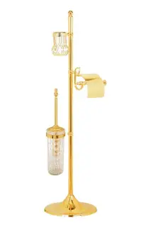Boheme Imperiale Стойка напольная - ершик, держатель бумаги и освежителя воздуха, крючок, цвет: gold 10416