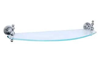 Boheme Brillante Полка стеклянная 58x16,5 см, подвесная, стекло прозрачное, цвет: chrome 10436