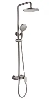 Boheme Spectre Душевая стойка: смеситель, ручной душ 5 видов струи, верхний душ, цвет: nickel brush 458-NB