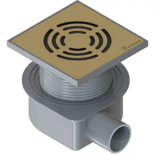 Boheme Smart Design Трап для душа точечный 10 см с решеткой, цвет: matt gold 985-10-MG