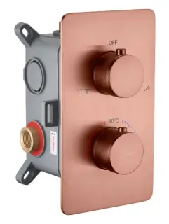 Boheme Cell Смеситель термостатический для душа встр., 2 потреб., вн. часть, цвет: copper brushed 134-2-CB