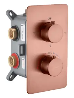 Boheme Cell Смеситель термостатический для душа встр., 3 потреб., вн. часть, цвет: copper brushed 134-3-CB