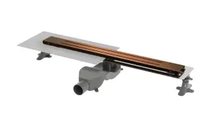 Boheme Premium Trendy Трап линейный 80 см нерж. сталь, решетка с щелью для воды, цвет:brushed bronze 983-80-BRB