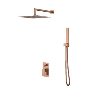 Boheme Qubic Душевой комплект встр.- смеситель, без излива, верх. и ручной душ, цвет: copper brushed 474-3-CB