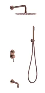 Boheme Uno Душевой комплект встраиваемый - смеситель, изл., верхний и руч. душ, цвет: copper brushed 464-2-CB