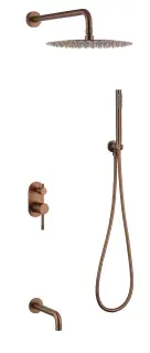 Boheme Uno Душевой комплект встраиваемый - смеситель, изл., верхний и руч. душ, цвет: brushed bronze 464-2-BRB