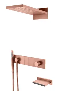 Boheme Zodiac Душевой комплект встраиваемый - смеситель, изл., верх. и руч. душ, цвет:copper brushed 132-2-CB