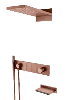Boheme Zodiac Душевой комплект встраиваемый - смеситель, изл., верх. и руч. душ, цвет:brushed bronze 132-2-BRB