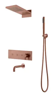 Boheme Fusion Душевой комплект встраиваемый - смеситель, изл., верх. и руч. душ, цвет:copper brushed 130-2-CB