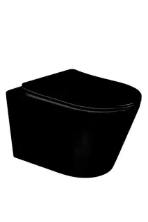 Boheme Avva Унитаз подвесной безободковый 36х53 см, смыв торнадо, сиденье микролифт, цвет: black 973-SET-B