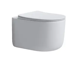 Boheme Flow Унитаз подвесной безободковый 36х51,5 см, смыв торнадо, с сиденьем, цвет: matt white 969-SET-MW