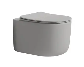 Boheme Flow Унитаз подвесной безободковый 36х51,5 см, смыв торнадо, сиденье микролифт, цвет: luna 969-SET-L