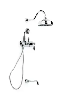 Boheme Tradizionale Душевой комплект встраив.: смеситель, излив, руч. верх. душ, цвет: black/chrome 268-BLC