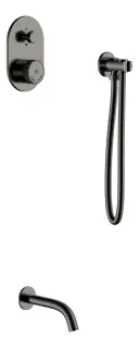 Boheme Tech Смеситель для ванны встраиваемый на 2 потребителя, излив 20 см, цвет: gun metall 154-GM