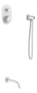 Boheme Tech Смеситель для ванны встраиваемый на 2 потребителя, излив 20 см, цвет: matt white 154-MW