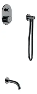 Boheme Tech Смеситель для ванны встраиваемый на 2 потребителя, излив 20 см, цвет: shine gun metall 154-SGM