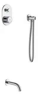 Boheme Tech Смеситель для ванны встраиваемый на 2 потребителя, излив 20 см, цвет: chrome 154-CR