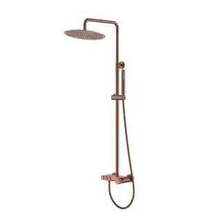 Boheme Stick Linea Душевая стойка: смеситель, излив, ручной и верхний душ, цвет: brushed bronze 128-BRB.3