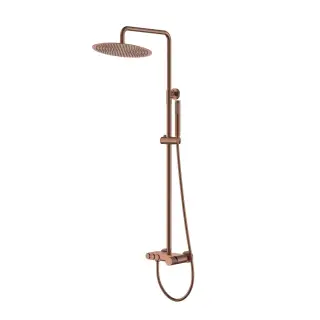 Boheme Stick Touch Душевая стойка: смеситель, излив, ручной и верхний душ, цвет: brushed bronze 128-BRB.2