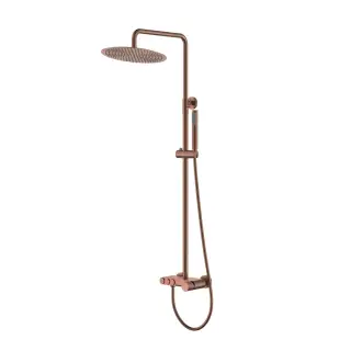 Boheme Stick Spirale Душевая стойка: смеситель, излив, ручной и верхний душ, цвет: brushed bronze 128-BRB.4