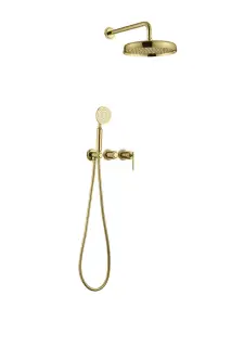 Boheme Eterna Душевой комплект встраиваемый: смеситель, без излива, ручной и верхний душ, цвет: gold 174-G