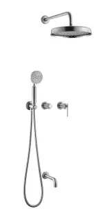 Boheme Eterna Душевой комплект встраив.: смеситель, излив, ручной и верхний душ, цвет: nickel brush 174-2-NB