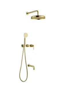 Boheme Eterna Душевой комплект встраиваемый: смеситель, излив, ручной и верхний душ, цвет: gold 174-2-G