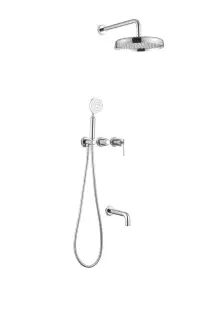 Boheme Eterna Душевой комплект встраиваемый: смеситель, излив, ручной и верхний душ, цвет: chrome 174-2-CR