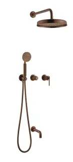 Boheme Eterna Душевой комплект встраив.: смеситель, излив, ручной и верх. душ, цвет: brushed bronze 174-2-BRB
