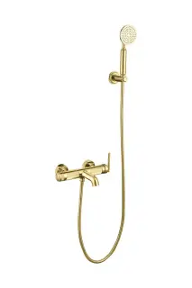 Boheme Eterna Смеситель для ванны с душевым набором: ручной душ, шланг, держатель, цвет: gold 173-G