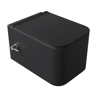 Boheme Mane Унитаз подвесной 53х34 безободковый, смыв каскадный, крышка микролифт, цвет: black 970-SET-2-B