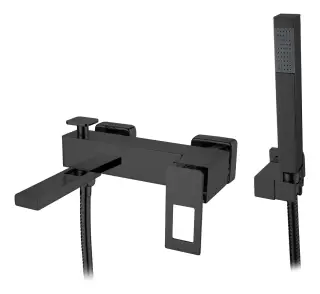 Boheme Q Смеситель для ванны с душевым комплектом: ручной душ, шланг, держатель, цвет: black 143-BB